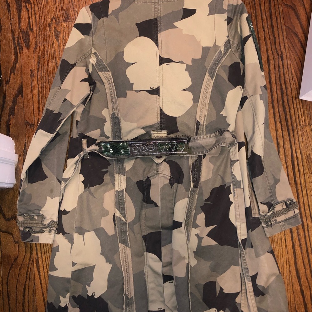 camouflage long coat